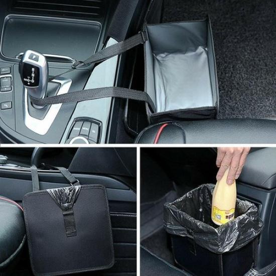 Waterproof Car Truck Trash Can Garbage Litter Bin Bag Seat Organizer Accessorie.