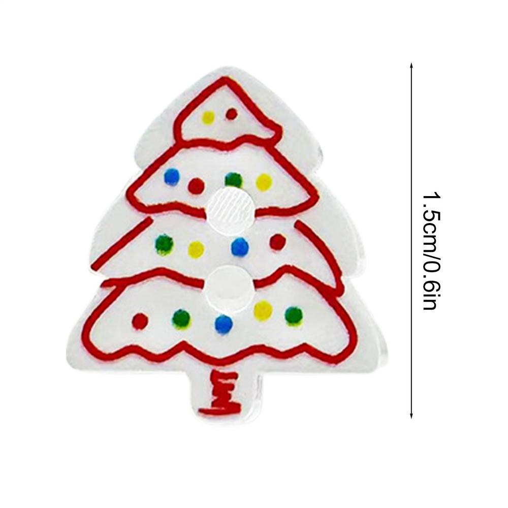 10 Pieces Christmas Tree Buttons Decoration Pin Ornament 2D Acrylic Christmas Craft Buttons DIY Hats Socks Decoration Buttons