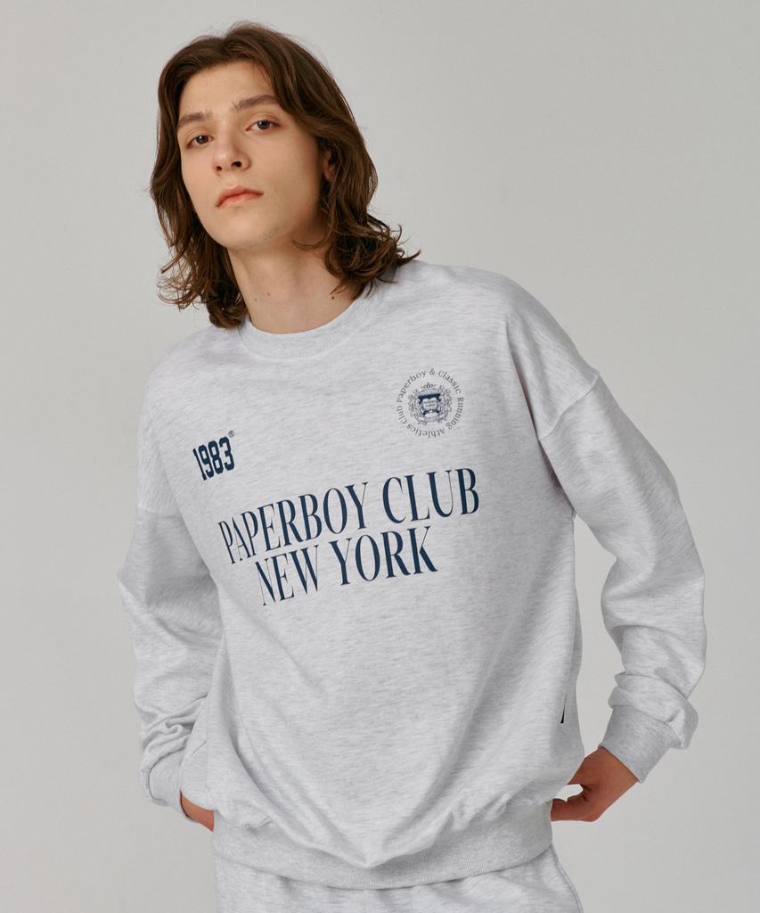 PAPERBOY Sports Club Sweatshirt - White Melange