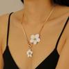 Elegante Witte Bloem Hanger Ketting Oorbellen Enkelbandjes Sieraden Sets voor Vrouwen Oorbellen Bruiloft Sieraden Set Accessoires