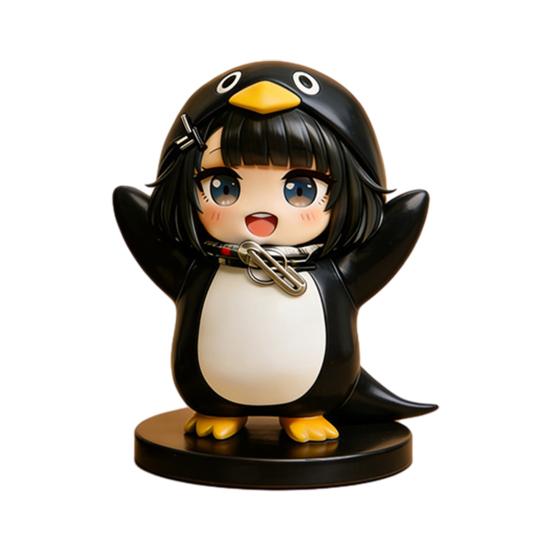 

Cute Penguin Doll Statue Cartoon Small Resin Penguin Figure Car Dashboard Decor with Anti-Slip Base for Home Office Car Interior Accessory A
