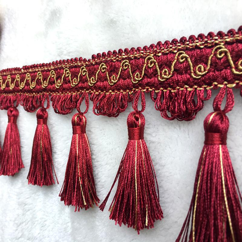 3/1M Gold/Beige/Red Long Sewing Tassel Fringe Lace for Home Accessories Trim Curtain Decoration Thread Tablecloth DIY Tassle 
