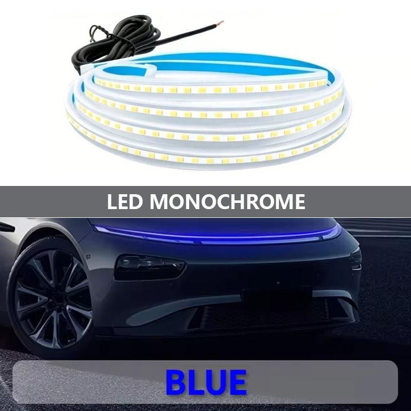 LED Daytime Running Light Scan Starting Car Hood Atmosphere Light Strip 180CM Waterproof Auto Exterior Decorative Ambient Lamp