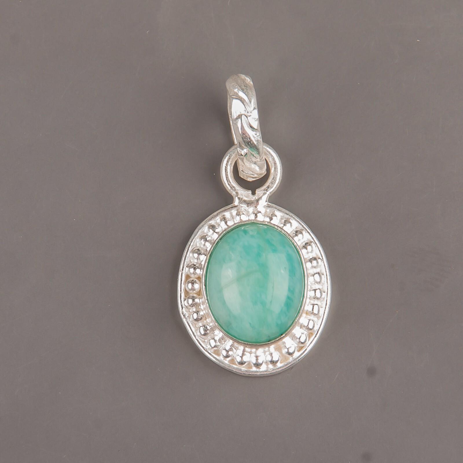 

Natural Amazonite Gemstone 925 Sterling Silver Jewelry Pendant1.20 Gift For Mom PP-7-35