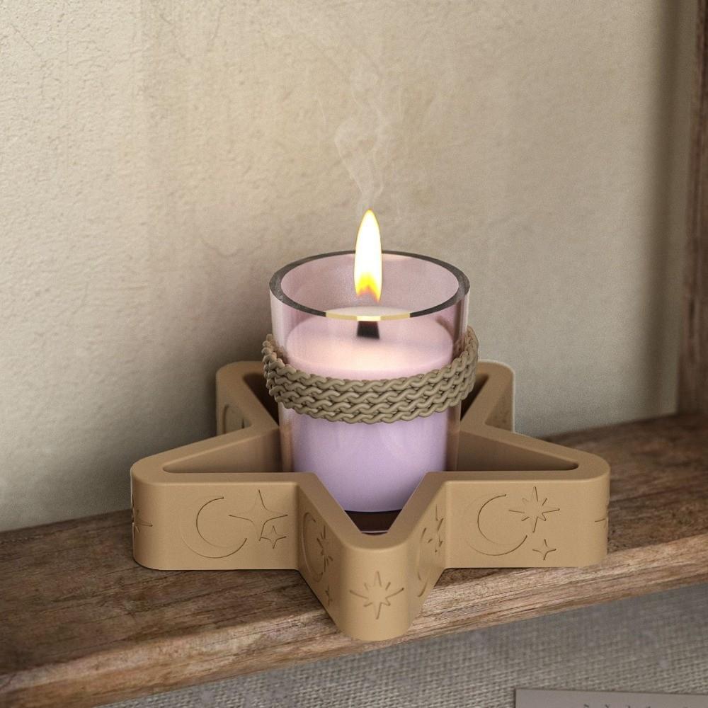 High Temperature Resistance Candlestick Mold Soft Plaster Molds Moon Tray Silicone Mold  Home Decor