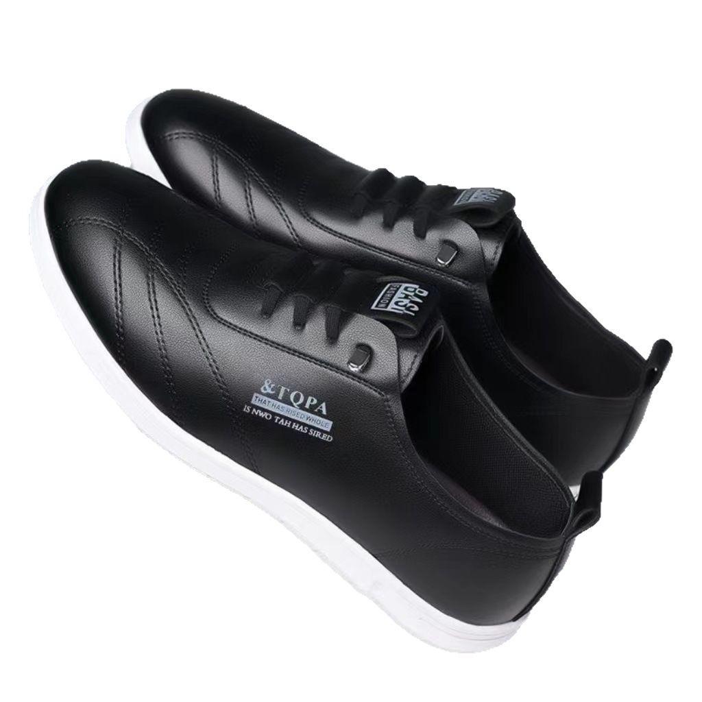 Men's Casual Leather Slip-On Shoes: Fashionable, Versatile, Soft Sole, Breathable, British Style for Business and Commuting.