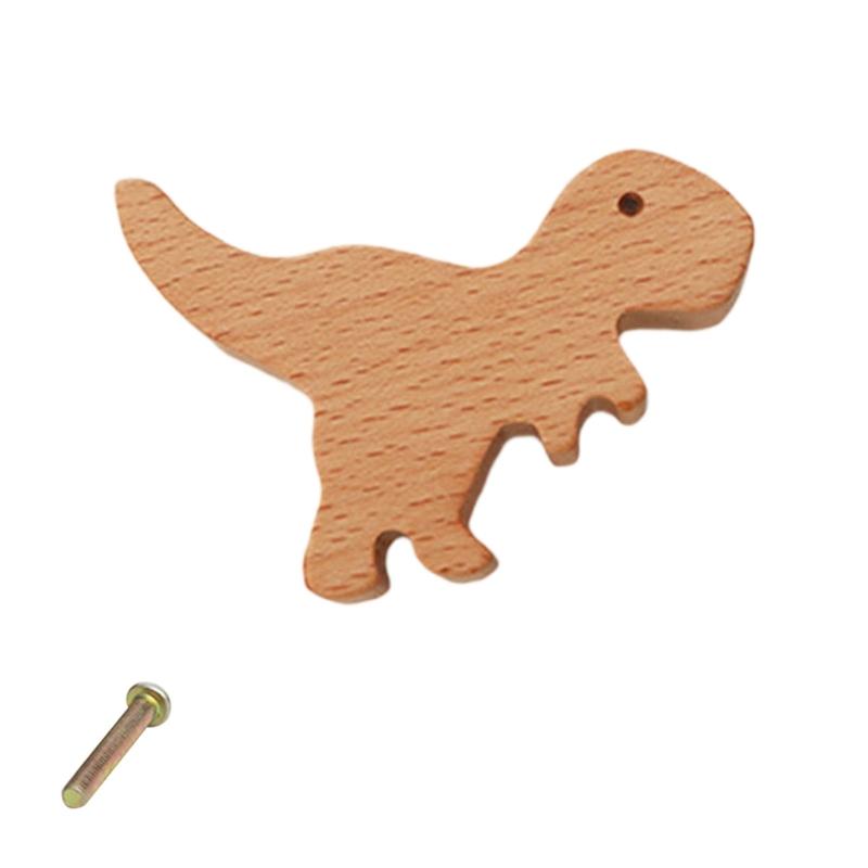 

Lovely Wood Dinosaur Cabinet Knob Closet Door Knob Cupboard Pulls Children Room Furniture Handles Easy to Install