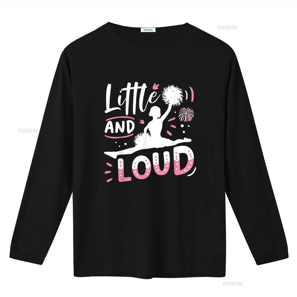 Little And Loud Funny Cheer Cheerleader Cheerleading Girls T Shirt vintage Washed Stylish Top For Everyday Wear streetwear
