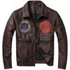 Chinesische Größe Vintage Rot Braun Echtes Kuh Leder Jacke Männer Patches Air Force Flight Mäntel Männlichen Motorrad Biker Jacken Herbst