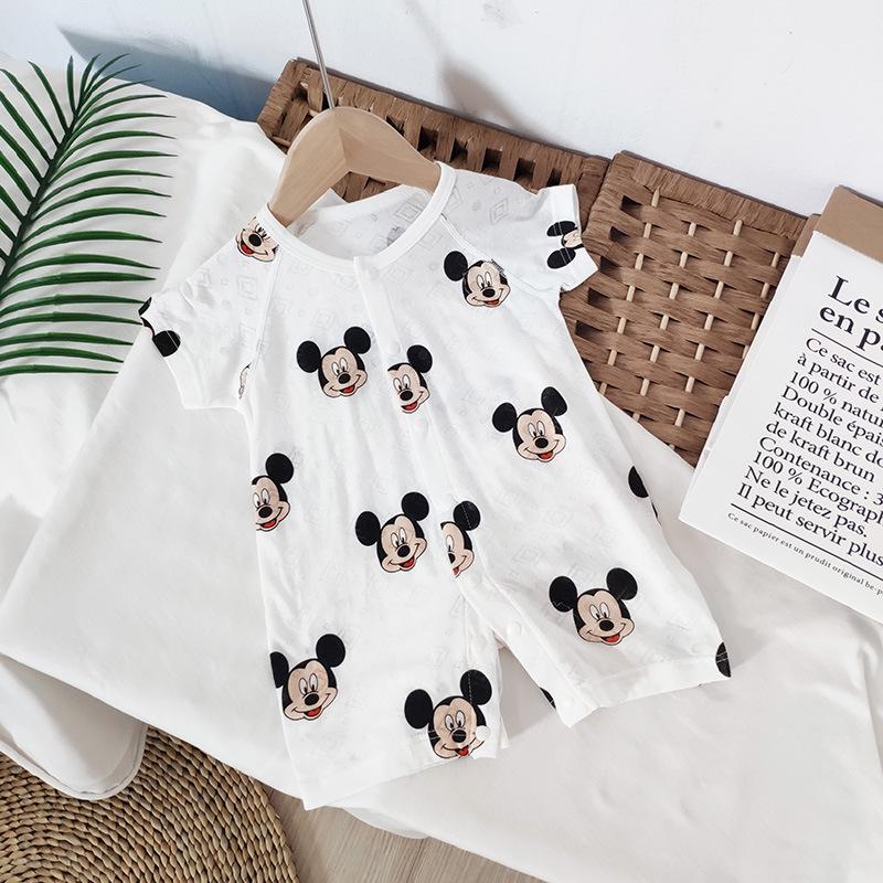 Summer Baby Bamboo Bodysuit: Lightweight, Breathable Short Sleeve Coverall for 3-24 Months