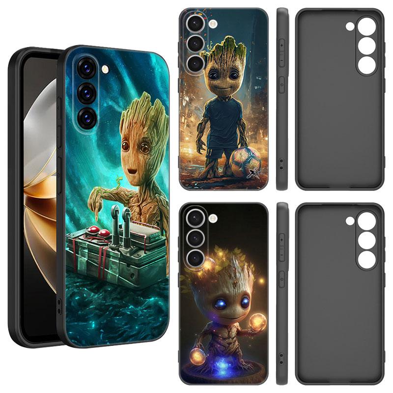 

I am Groot Black Silicone Phone Case For Samsung Galaxy S23 S21 S20 FE S24 S22 Ultra S10E S10 S9 S8 Plus Samsung S23