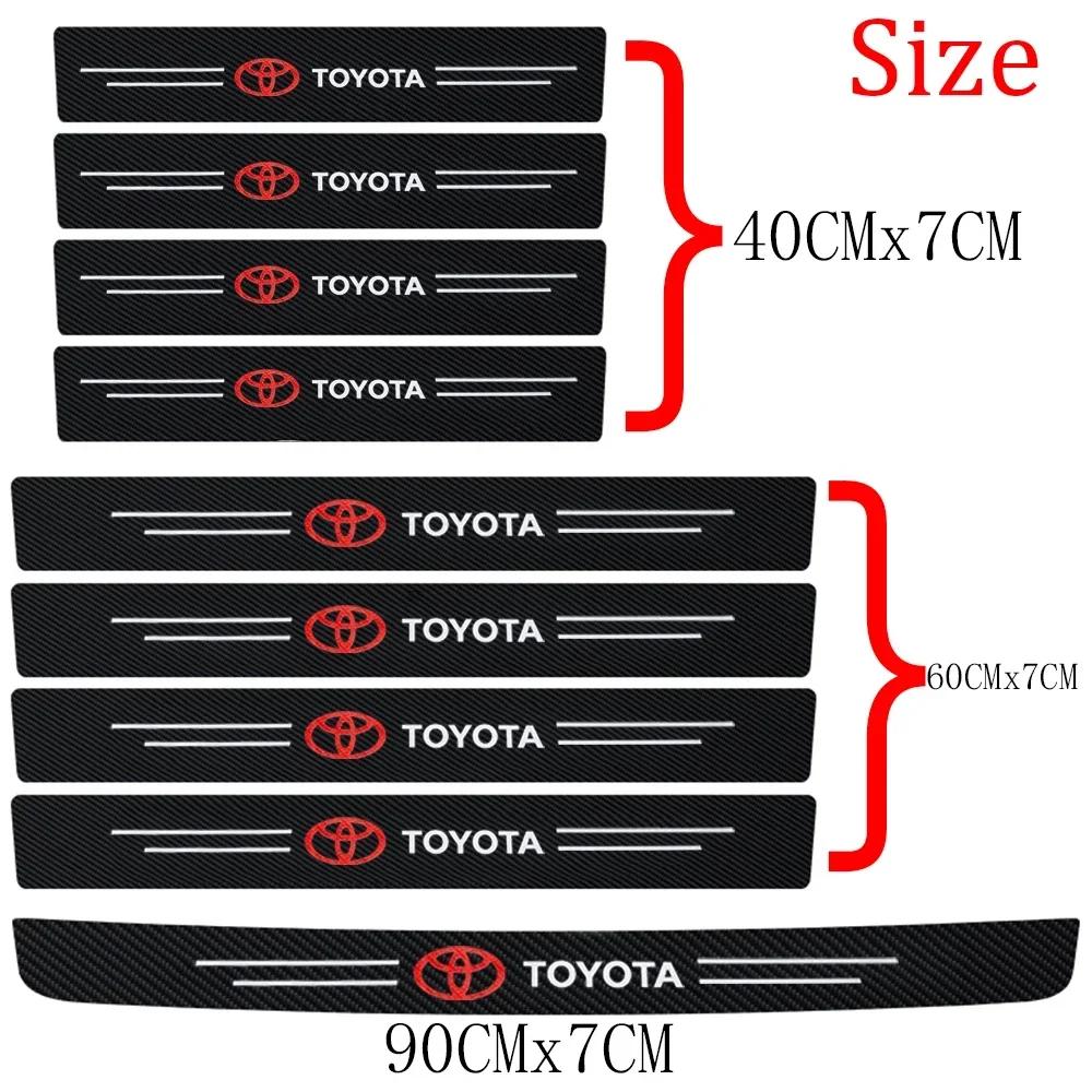 QDJ1 Car Threshold Strip Carbon Fiber Sticker Car Door Sill Protector Accessories For Toyota Rav4 Yaris Prius Avensis Corolla Camry
