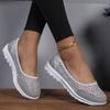 Women's Shoes Summer Lace Breathable Casual Flat Bottom One Foot Stirrups Middle-aged and Elderly Mom Shoes