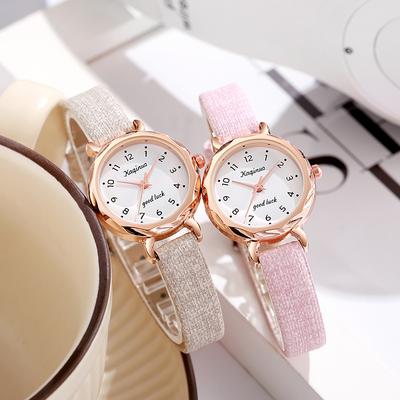 Montre Simple pour Adolescents Montres-bracelets à Quartz Décontractées Montre Ronde Cadeau d'Anniversaire