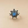 Labradorite Sun Ring In 925 Sterling Silver, Handmade Celestial Gemstone Ring, Boho Statement Jewelry for Women