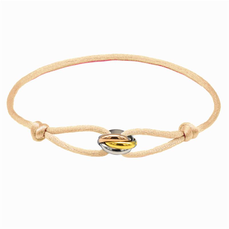 Bracelet 3 Stainless Steel Metal Buckle Bracelet Adjustable Rope Classic Bracelet for Men Friendship Jewelry Gift for Women