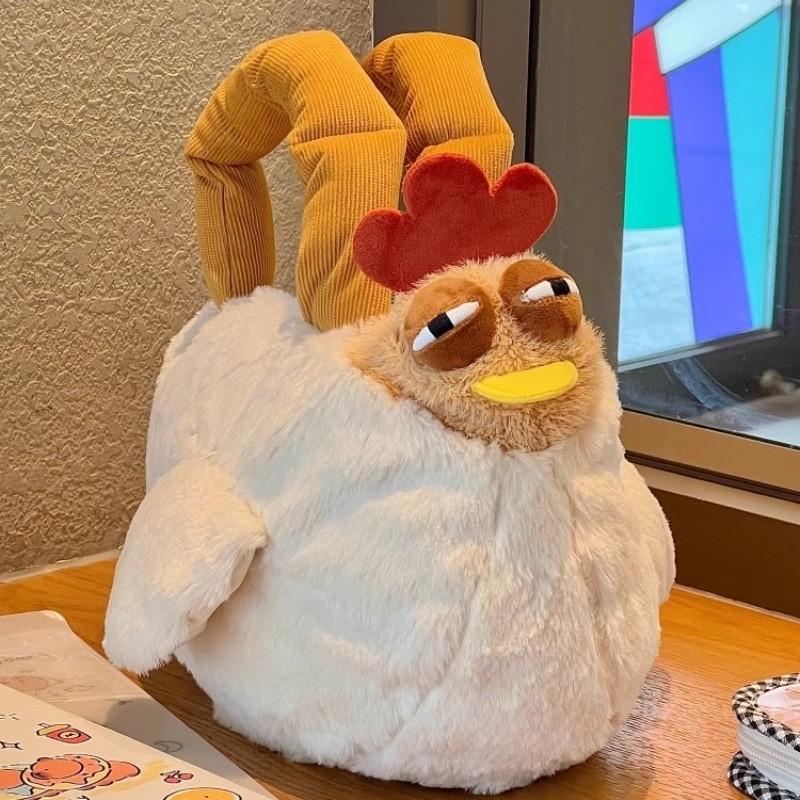 Cute Cackling Chicken Plush Crossbody Bag With Phone Compartment For Kids And Teens