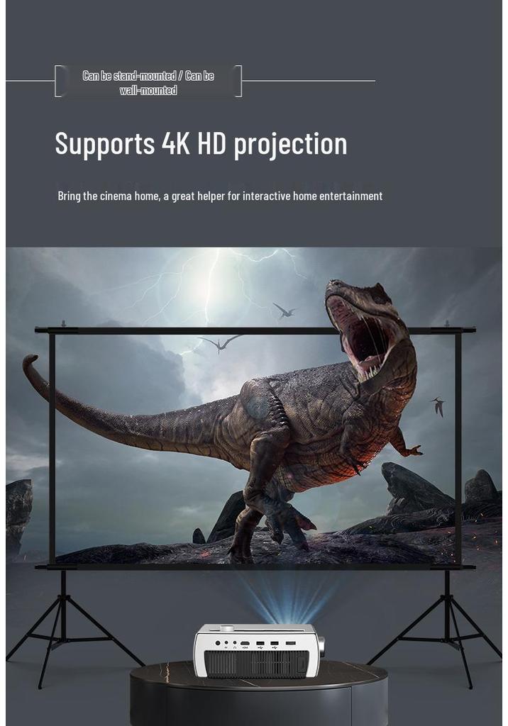 Outdoor Portable HD Projector Screen, 100-120 Inch, Light-Resistant, Wall/Floor Mount, White Grid