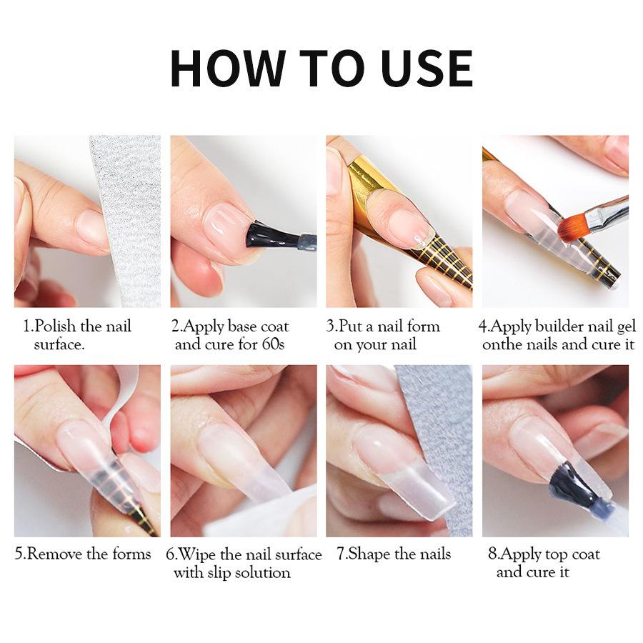 UV/LED Gel na prodlužování nehtů Křišťálový fototerapeutický gel Modelovací Rychle vytvrzující Pevný gel DIY Salon Nástroj pro nail art
