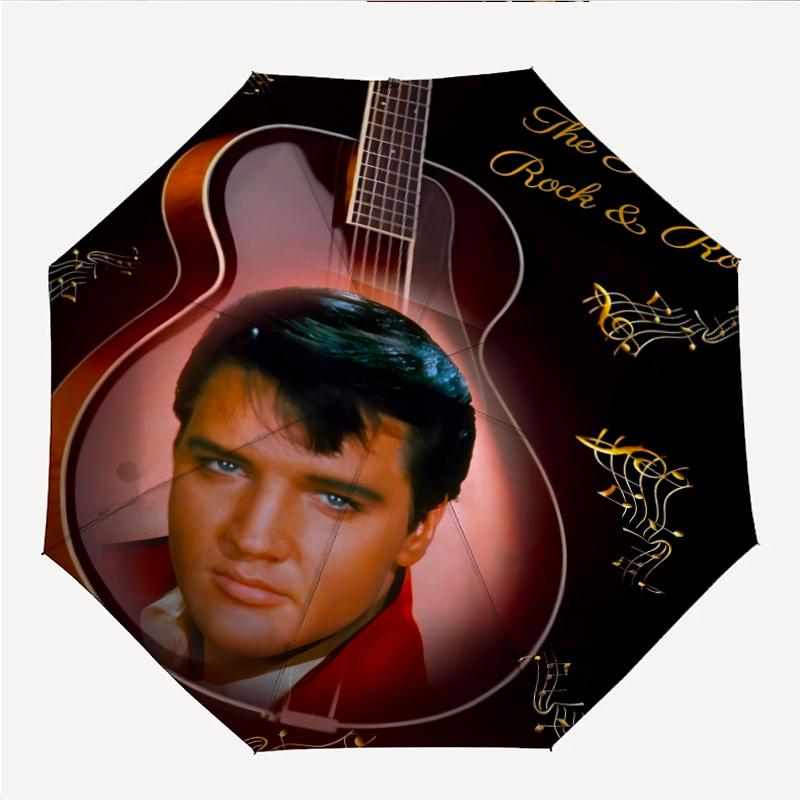 Elvis Fashionable Automatic Opening/Closing Folding Umbrella. Portable and Foldable, Ideal for Gift, Travel, and Daily Use.