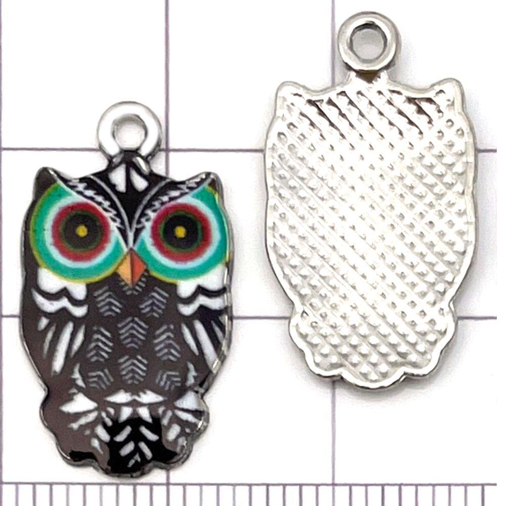 Colorful Owl Enamel Charms, 20pcs - Alloy Pendants for DIY Bracelets & Necklaces