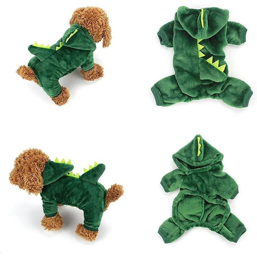 Halloween-Katzenkostüm, Dinosaurier-Katzen-Hoodies, kleine Hunde, warme Jacke, Katzen-Weihnachtskostüm, Haustierkleidung für Welpen, Kätzchen, Rot, Grün
