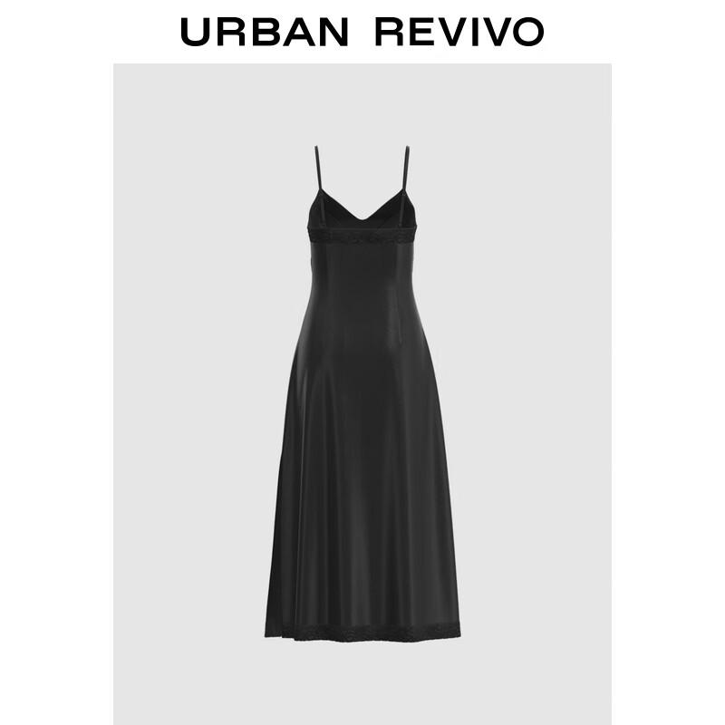 

UR2025 Modern Chic Spliced V-neck Sling Long Dress S