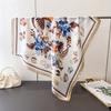 Luxury Square Silk Scarf for Women Floral Butterfly Print Bandana Fashion Shawl Hair Scarves Bag Ribbon for Beach Travel Daily