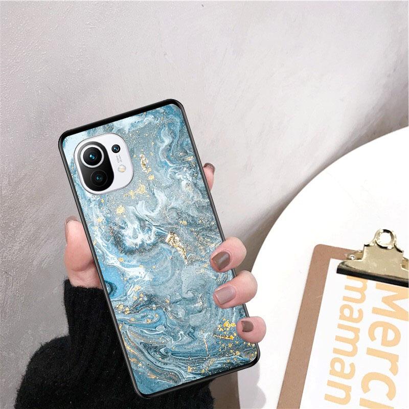 Carcasă de telefon cu marmură albastru închis pentru Xiaomi 12 Mi 10T 11T 11 Pro 10 10T 11 lite 10pro 11Ultra Poco X3 Pro Poco F3 M3