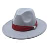 New Fashion Women Men Wide Brim Felt Jazz Fedora Hats Solid Color Party Trilby Wedding Hat Autumn Winter Hats 56-58-60CM