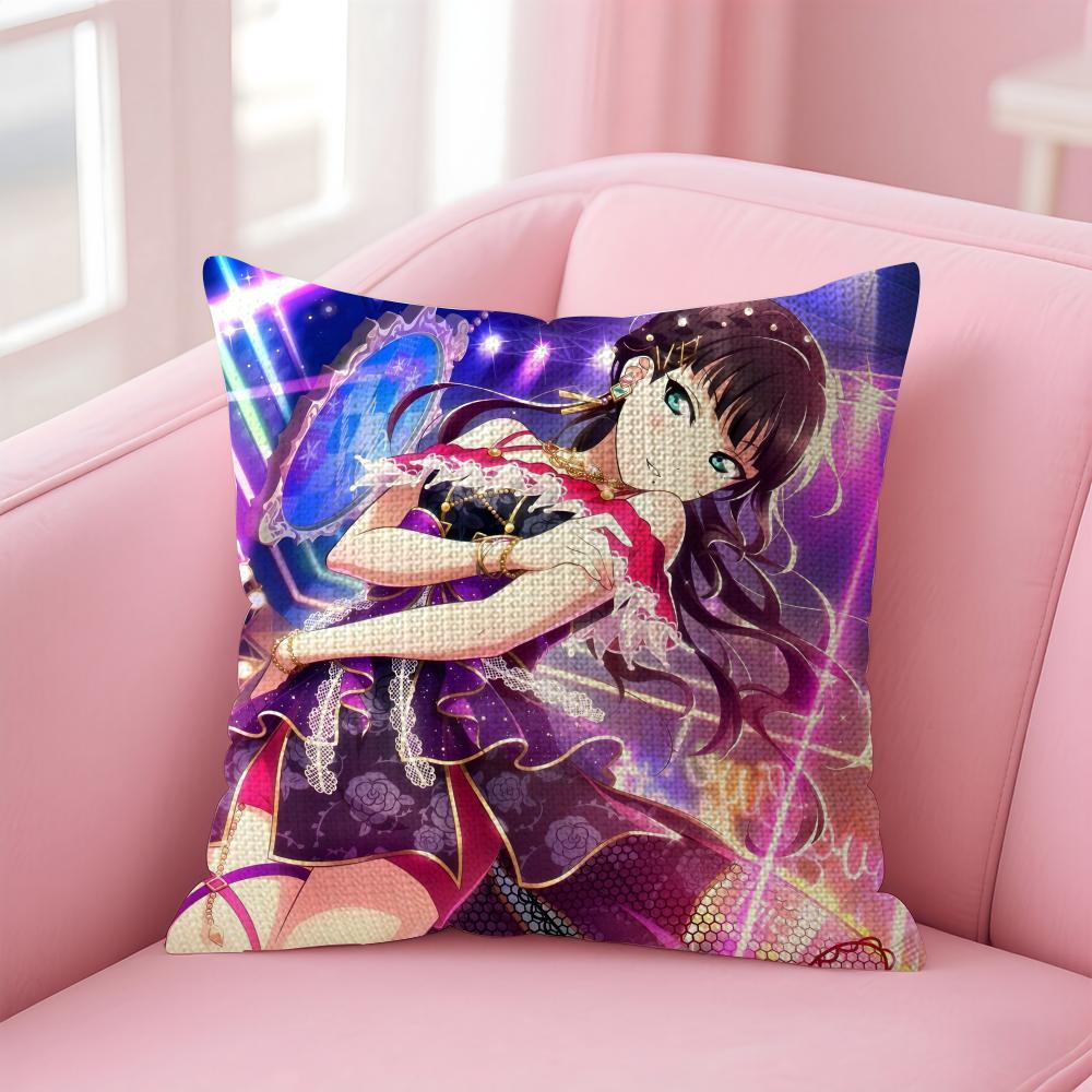 Anime LLove Live Cushion Cover Natural Linen Pillow Case DoubleSided Print Decorative Sofa Pillowcase Home Decor Gift