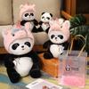 Panda Plush Toy Unicorn Hat Doll Stuffed Animal Cartoon Decor Pp Cotton Gift