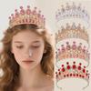Blattform Kinder Prinzessinnenkronen Mehrfarbige Strass-Diademe Geburtstagspartys