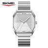 Skmei 9393 Unique Famous Mens Quartz Watch Stylish Stainless Steel Band Square  Special Design Casual Wrist Watch