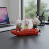 Resin Rabbit Statue European Design Rabbit Bunny Figurine Bunny Figurine Cute Home Decoration Elegant for Desktop