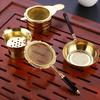 Convenient  Tea Drain Filter Golden Tea Coffee Strainer Fine Mesh Filter Multi-purpose Eco-friendly Tea Spoon for Restaurant