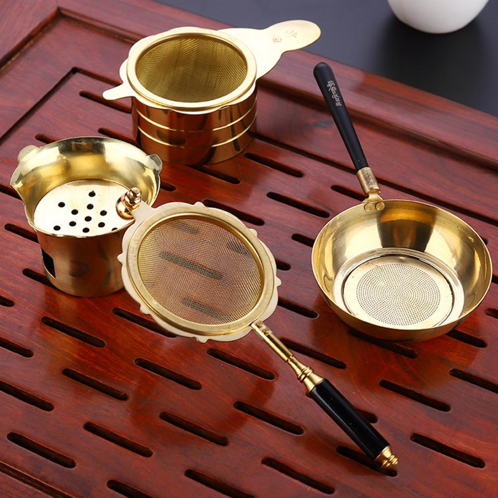 Convenient Tea Drain Filter Golden Tea Coffee Strainer Fine Mesh Filter Multi-purpose Eco-friendly Tea Spoon for Restaurant