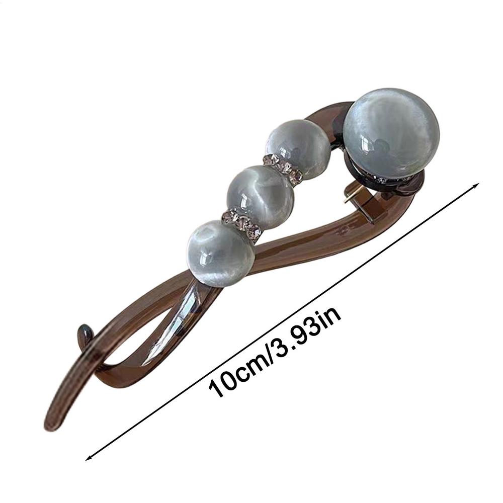 S Shape Elegant Twist Barrette Pearl Decor Non Slip Jaw Fashion Twist Clip Hair Barrettes Ponytail Holder Women Hair Accessories