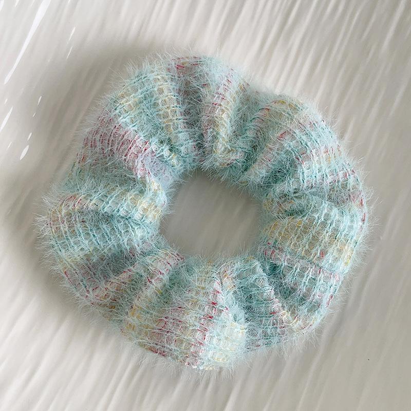 Vintage Solid Color Large Hair Scrunchies For Women Girls  High Absorbency Plush Elastic Hair Rope Sweet Hair Accessories