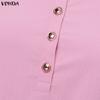 VONDA Elegant Women Batwing Sleeve Belt Waist Casual Loose Maxi Dress