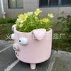 1 Cute Cartoon Piggy-shaped Flower Pot, Creative Cute Resin Animal Statue, Garden and Courtyard Decoration