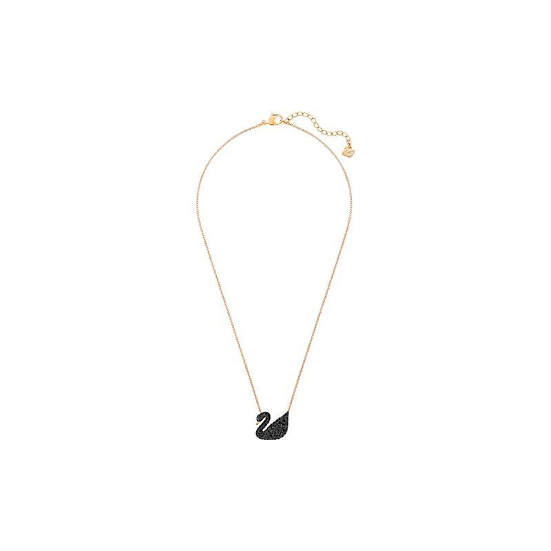 Swarovski Black Swan Large Crystal Rose Gold Plated Imitation Crystal Necklace Women necklace 5204134