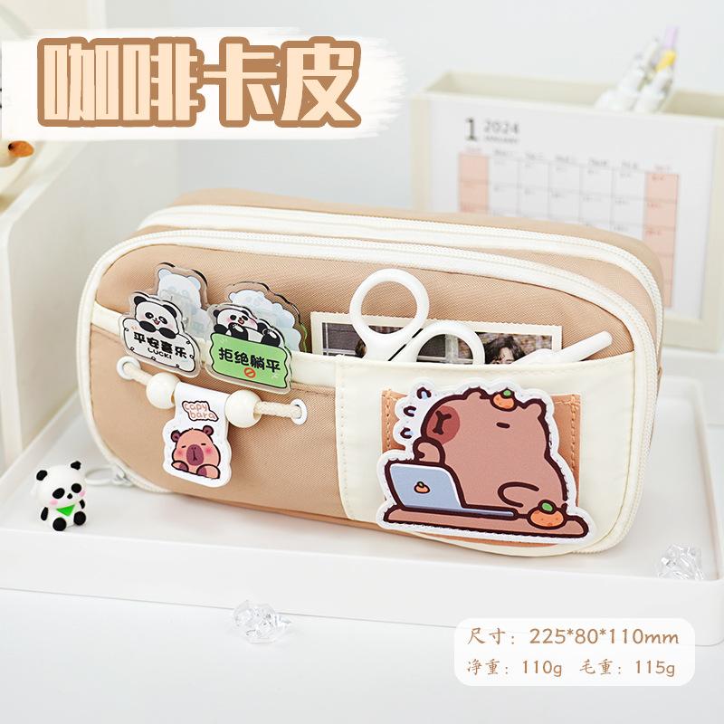 Pencil Bag Gentle Lazy Wind Student Stationery Bag Soft Girl High Value Girl Junior High School Ins Wind Large Capacity
