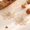 European and American Retro Irregular Hollow Flower Diamond Earrings Exaggerated Design Sense Fashionable Gold Lava Line Stud Earrings