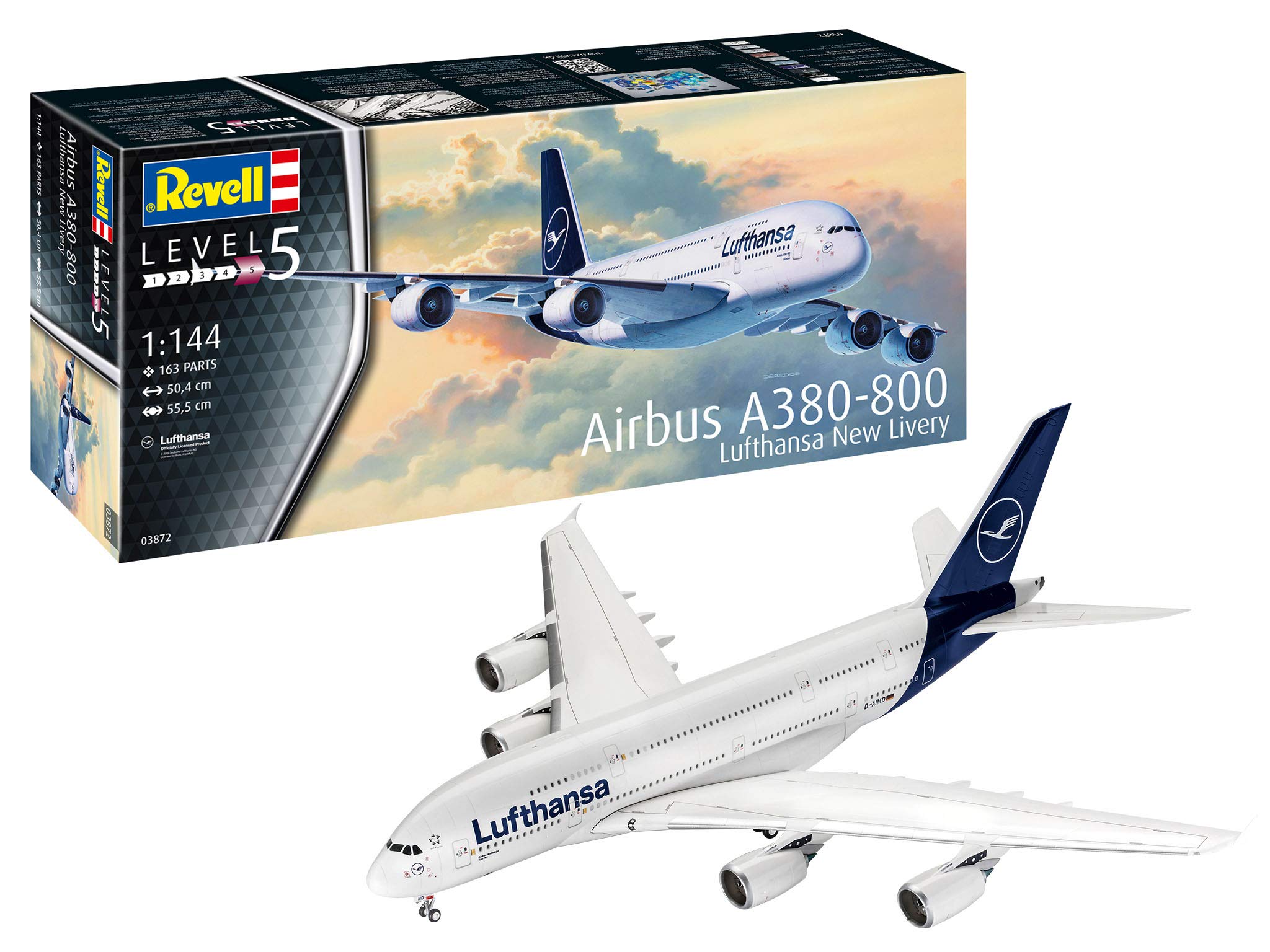 

German Revell Airbus Lufthansa New Livery Plastic Model 03872 1/144 A380-800