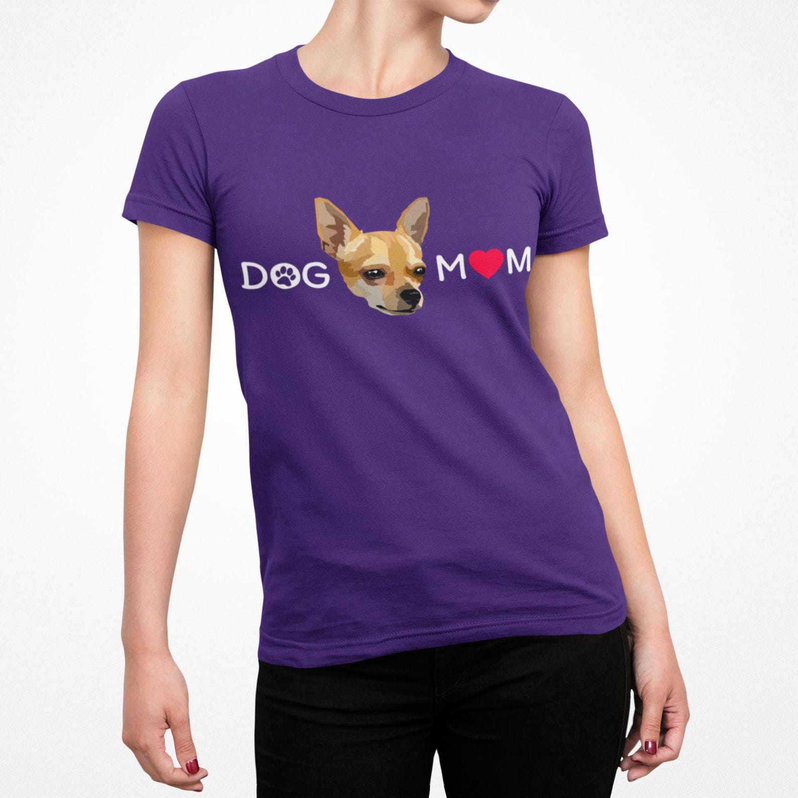 Chihuahua Dog Mom T-Shirt: Paw & Heart Graphic Tee S