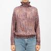 Women's Purple Zebra Print High-neck Blouse