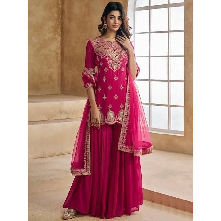 Indian Designer Party Wear Salwar Kameez Palazzo Set Women Bollywood Ethnic SC-22042A