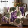 Purple Grape Vine Ultra Soft Sherpa Fleece Blanket Fluffy Warm Halloween Cozy Throw for Sofa Couch Bedroom Gift All Season