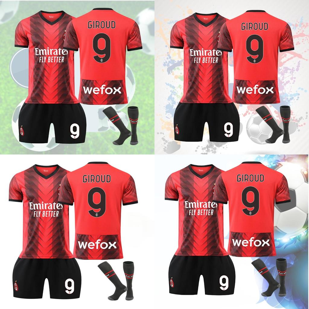 2324 Nová sezóna Ac Domácí dresový set Ne. 9 Giroud č. 17 Leo č. 11 Ibra č. 19 Theo Fotbalový dres